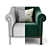 Fortune II Armchair: Stylish and Compact 3D model small image 3