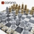 Elegant Chess Board Set 3D model small image 2