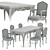 Italian Silvano Grifoni Table & Chair Set 3D model small image 1