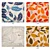 Floral Leaf Pillow Set 3D model small image 3