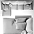MABAY Vosart Modular Sofa with Sleeper and Multiple Upholstery Options 3D model small image 3
