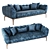 Elegant Cantori ISEO Velvet Sofa 3D model small image 1