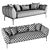 Elegant Cantori ISEO Velvet Sofa 3D model small image 2