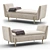 Baker Daydream Daybed: Art Deco-Inspired Seating 3D model small image 2