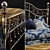 TetChair CHARLOTTE - Elegant Metal Bed with Antique Copper Headboard 3D model small image 2