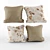 Title: Beige Floral Pillow Set 3D model small image 1