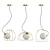 YY Gold Metal Glass Lamp Set 3D model small image 3