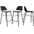 Sleek Modern Bar Stool 3D model small image 2