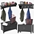 Bel Air Hall Tree: Elegant Storage Solution 3D model small image 1