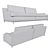 Luxury Galimberti Nino Hugo Sofa 3D model small image 3