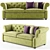 Modern Luxe: Domingo Salotti BENJAMIN Sofa 3D model small image 2