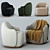 Sleek Barba Armchair: Modern Elegance by Fogia 3D model small image 1