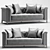 Elegant Cesare Sofa by Eichholtz (231x97x75) 3D model small image 1