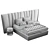 Majestic XL: Elegant Double Bed and Nightstand 3D model small image 3