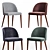 Elegant Anthracite Velvet Dining Chair 3D model small image 1