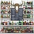 Elegant Bar Display: 50+ Unique Bottles, Decorative Deer Skull 3D model small image 1