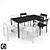 Eos Aluminium Table & Chair Set 3D model small image 1