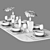 Elegant Corona Dinner Table Setting 3D model small image 2