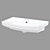 Carina 70: Modern White Inset Sink 3D model small image 1
