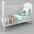 Silk and Cotton Painted Wood Crib 3D model small image 1