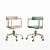 Lenox Velvet Swivel Office Chair 3D model small image 2
