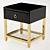 Garda Decor Black Glass Side Table 3D model small image 2