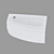 Asymmetric Bath: JOANNA 140x90, Right 3D model small image 1