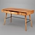 Modern Brown Wood Writing Desk 3D model small image 2