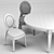 Elegant Ritz Medaillon Chair & Vendome Table Set 3D model small image 3