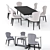 Sleek Modern Table & Chair Set 3D model small image 1