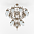 Pannon 15-Light Brass Chandelier 3D model small image 1