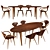 Pretzel Perfection: Cherner Dining Set 3D model small image 1
