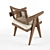 Pierre Jeanneret Teak Wicker Chair 3D model small image 2