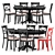 Farmhouse Black Wood Dining Chair 3D model small image 1