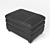 Sleek Black Leather Chair Ottoman 3D model small image 2