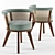  George Upholstered Walnut Armchair 3D model small image 1