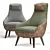Elegant Bonola Armchair 3D model small image 1