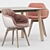 Dressy Merlot Table and Lap Chairs - Elegant Dining Set 3D model small image 2
