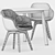 Dressy Merlot Table and Lap Chairs - Elegant Dining Set 3D model small image 3