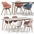 Dressy Merlot Table and Lap Chairs - Elegant Dining Set 3D model small image 4