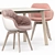 Dressy Merlot Table and Lap Chairs - Elegant Dining Set 3D model small image 5