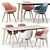 Dressy Merlot Table and Lap Chairs - Elegant Dining Set 3D model small image 7