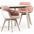 Dressy Merlot Table and Lap Chairs - Elegant Dining Set 3D model small image 8