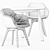 Dressy Merlot Table and Lap Chairs - Elegant Dining Set 3D model small image 9