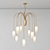 Elegant Brass Curve Ceiling Light 3D model small image 1