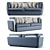Luxury Turri Blanche Leather Sofa 3D model small image 1