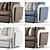 Luxury Turri Blanche Leather Sofa 3D model small image 2