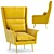 Glamorous Vegas Yellow Armchair 3D model small image 1