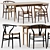 Stylish CH24 Chair and CH327 Table by Carl Hansen 3D model small image 1