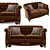 Elegant Carpanese Double Sofa 3D model small image 2